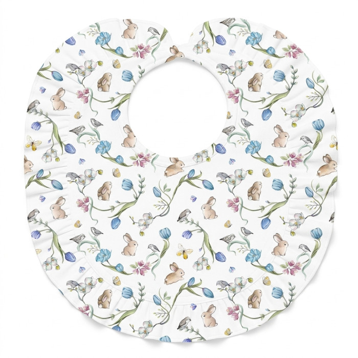 Слюнявчик з обробкою рюшкой BIB006 BLOSSOM BLUE