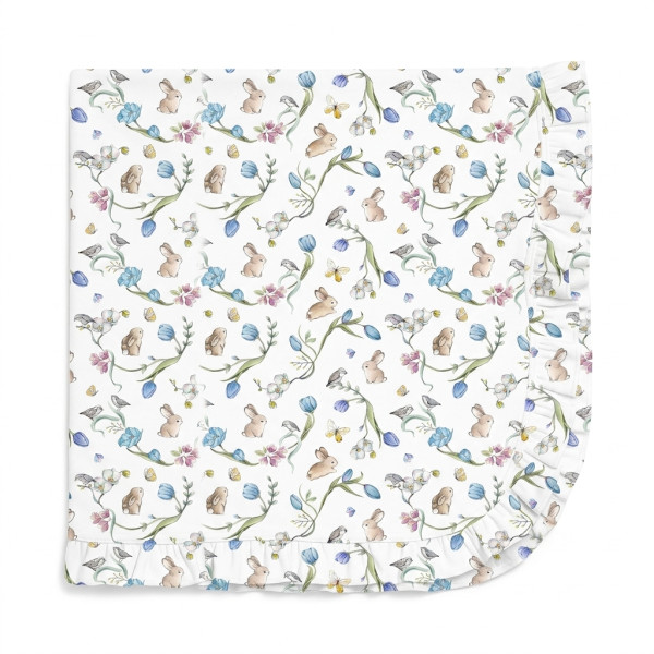 Двошарова дитяча ковдра з рюшей BL002  BLOSSOM BLUE