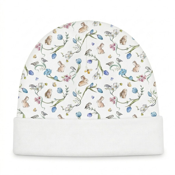 Дитяча шапочка з відворотом H004  BLOSSOM BLUE