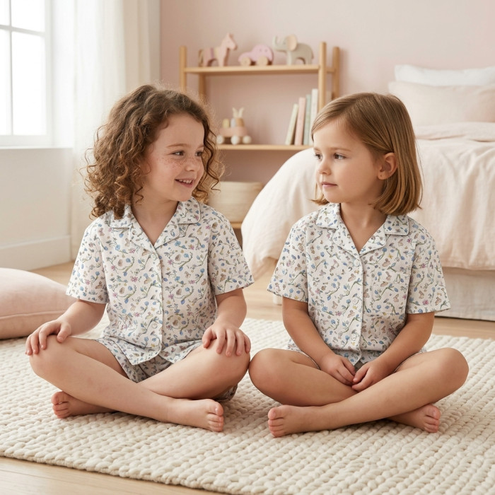 Дитяча піжама з коротким рукавом і шортами PJ023 BLOSSOM BLUE