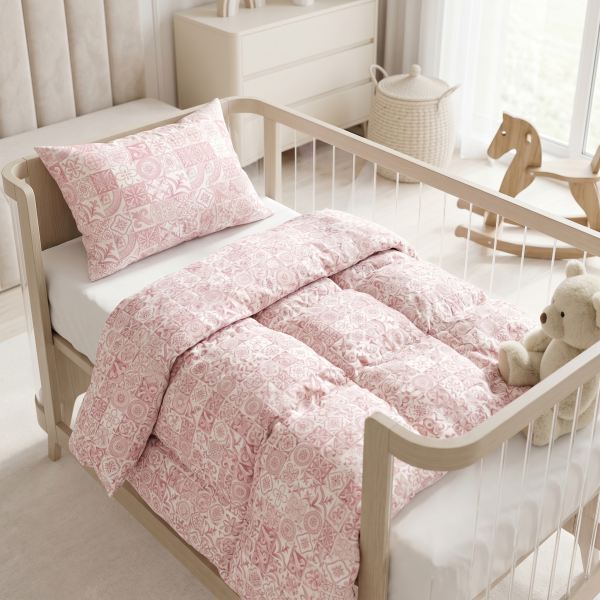 Комплект постільної білизни LIN001  AMALFI PINK – для дитячого та підліткового ліжечка