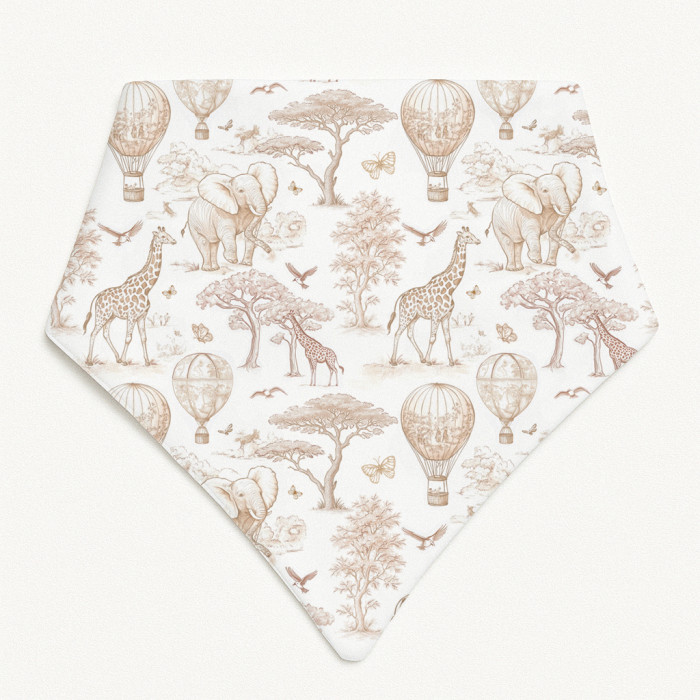 Слинявчик-бандана трикутної форми для немовлят Bib001 Sand Toile Africa