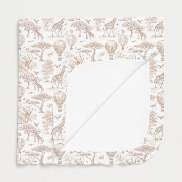 Двошарова дитяча ковдра з рюшей BL002  Sand Toile Africa