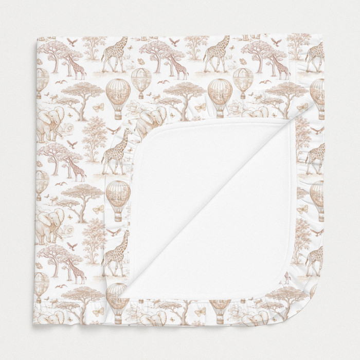 Двошарова дитяча ковдра з рюшей BL002  Sand Toile Africa