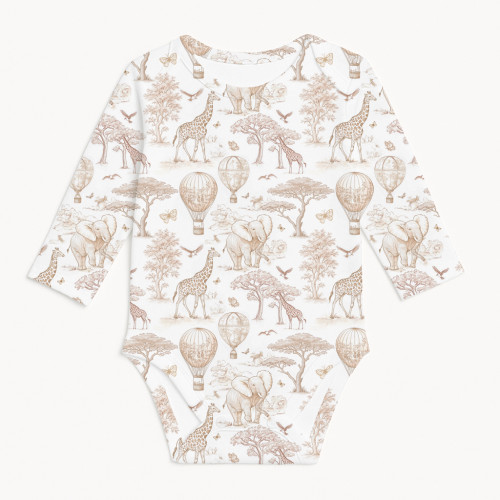 Боди с длинным рукавом  для малышей BLS001  Sand Toile Africa