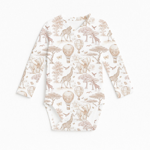 Боді Kimono з довгим рукавом для немовлят BLS004 Sand Toile Africa