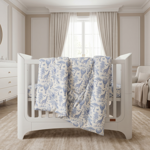 Одеяло дитяче з 100% гіпоалергенним наповнювачем синтепух BLF01  BLUE TOILE AFRICA– для дитячого та підліткового ліжечка