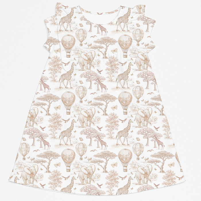 Сукня  з коротким рукавом і оборкою з бавовни Supima DR018 Sand Toile Africa