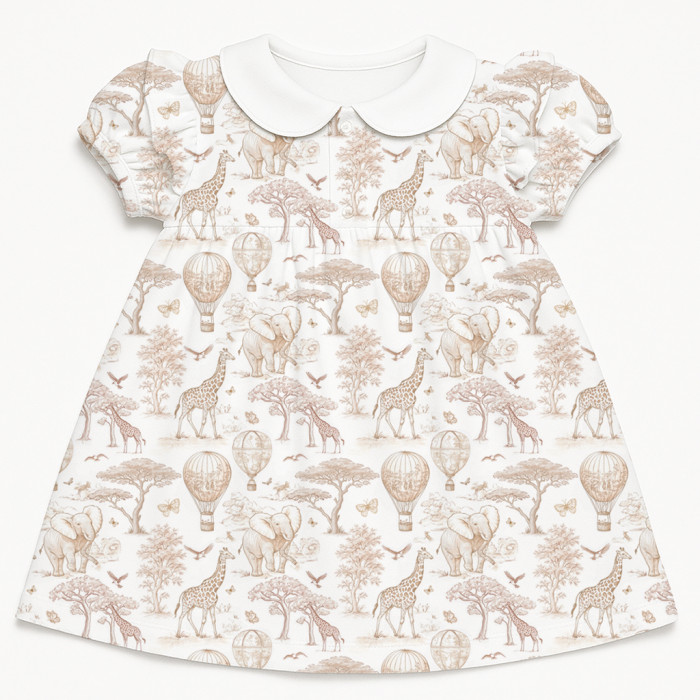 Сукня  з коротким рукавом і оборкою з бавовни Supima DR019CL Sand Toile Africa
