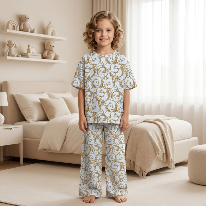 Дитячий сет з футболкою oversize та штанами палаццо PJ030 100% Pima Cotton