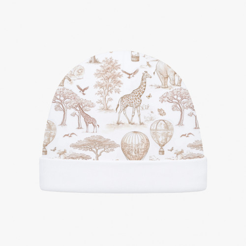 Детская шапочка с отворотом H004  Sand Toile Africa