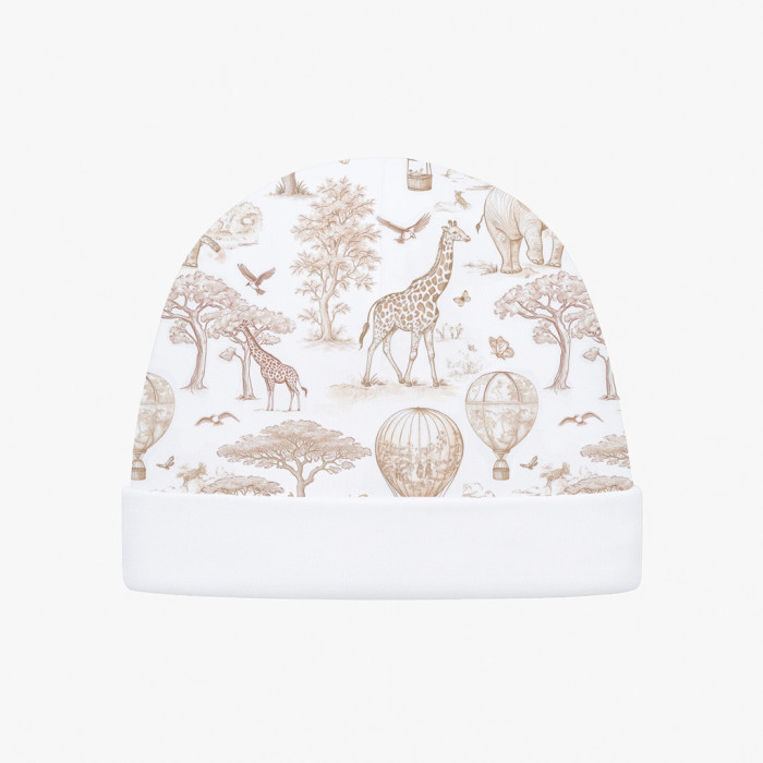 Дитяча шапочка з відворотом H004  Sand Toile Africa