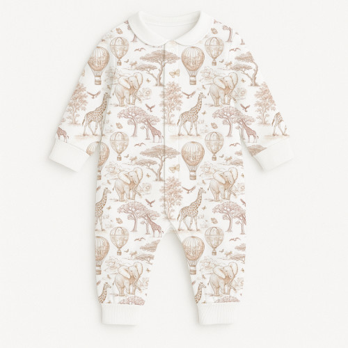 Ромпер с длинным рукавом и воротником K060CL Sand Toile Africa