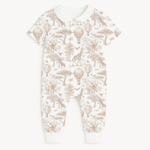 Ромпер с коротким рукавом и воротником K061CL Sand Toile Africa