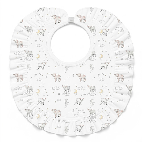 Нагрудник с рюшкой для девочки BIB006 LITTLE LAMB