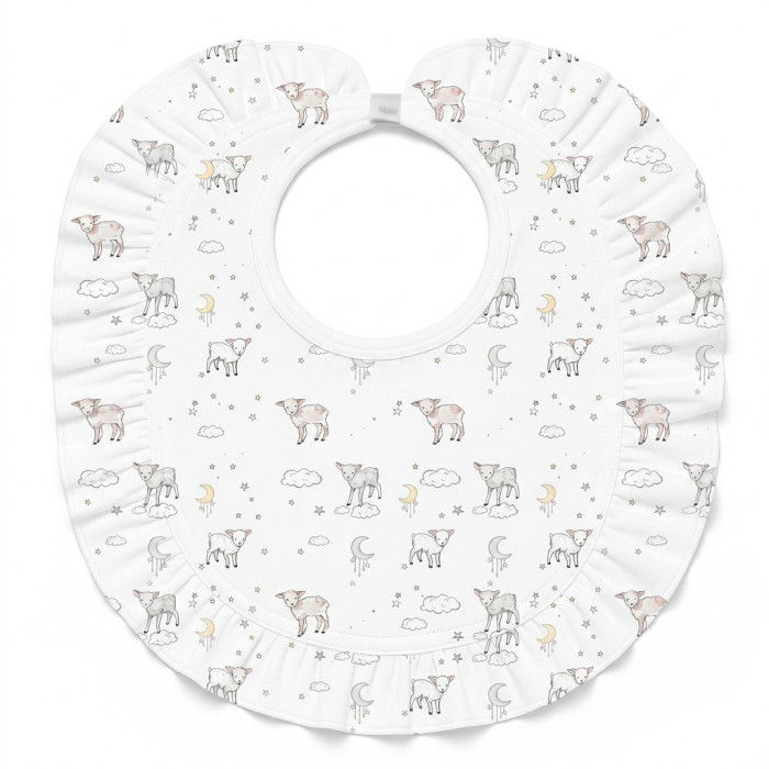 Слюнявчик з обробкою рюшкой BIB006 LITTLE LAMB