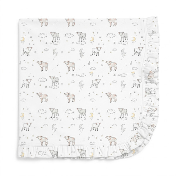 Двошарова дитяча ковдра з рюшей BL002  LITTLE LAMB