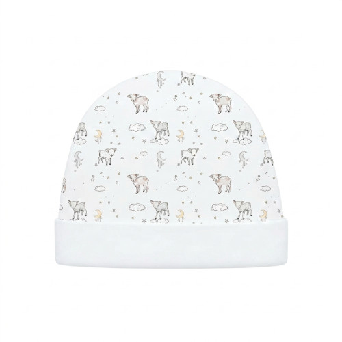 Детская шапочка с отворотом H004  LITTLE LAMB