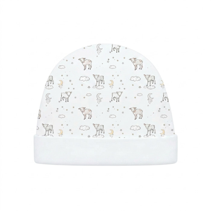 Дитяча шапочка з відворотом H004  LITTLE LAMB
