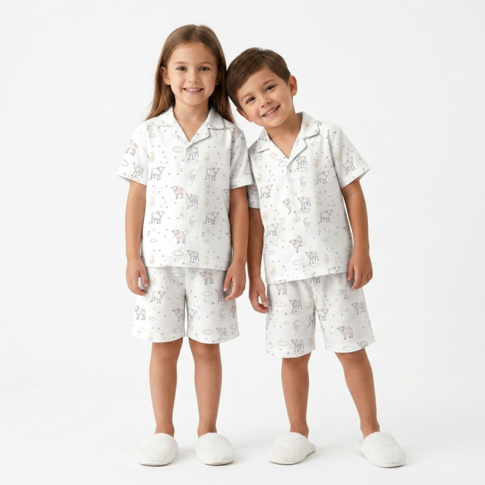 Дитяча піжама з коротким рукавом і шортами PJ023 LITTLE LAMB