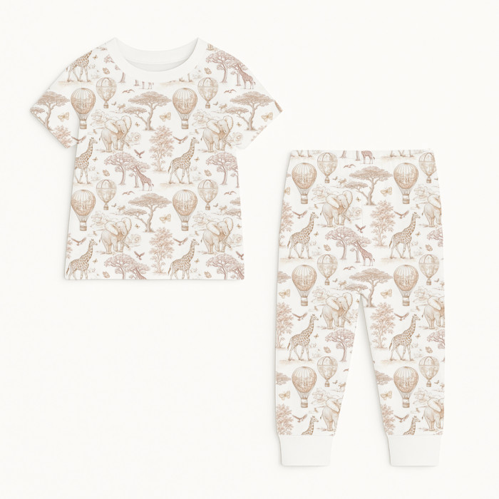 Пижама с принтом из хлопка Supima PJ008 Sand Toile Africa