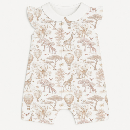Песочник из хлопка Supima с крылышками и воротником R007CL Sand Toile Africa