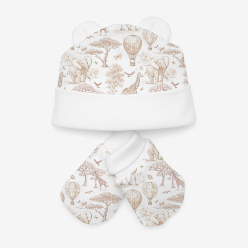 Комплект: шапочка та царапки Set010 Sand Toile Africa