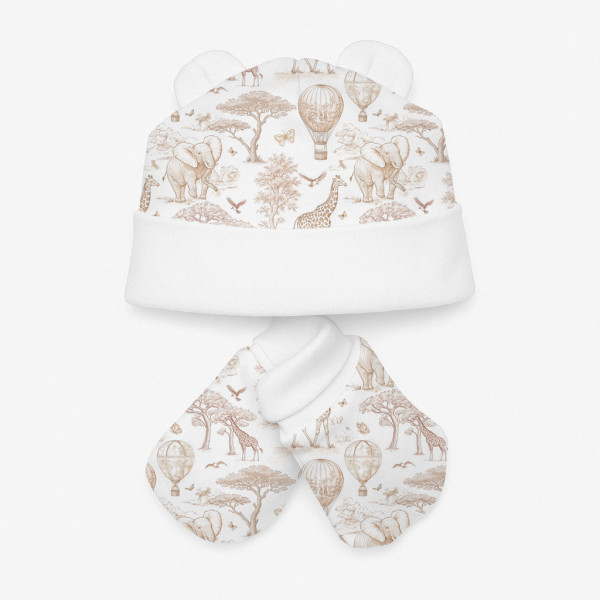 Комплект: шапочка та царапки Set010 Sand Toile Africa