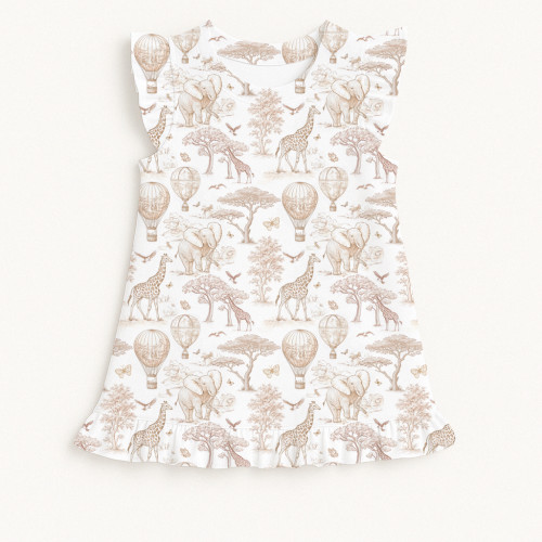Футболка без рукавов с рюшами для девочек TSH003 Sand Toile Africa