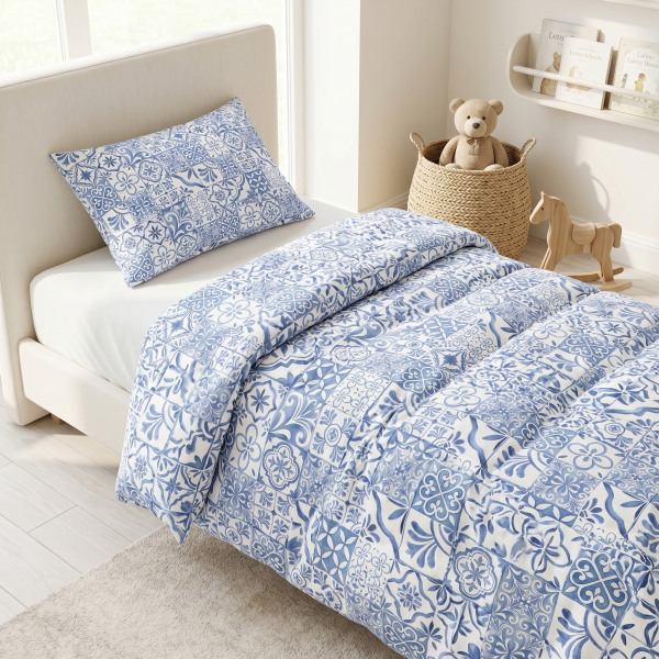 Комплект постільної білизни LIN001  AMALFI BLUE – для дитячого та підліткового ліжечка