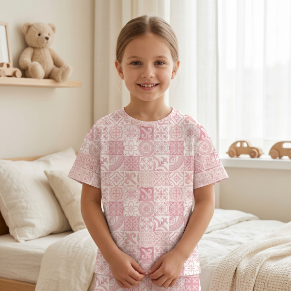 Футболка з коротким рукавом для хлопчиків та дівчаток TSH001 AMALFI PINK