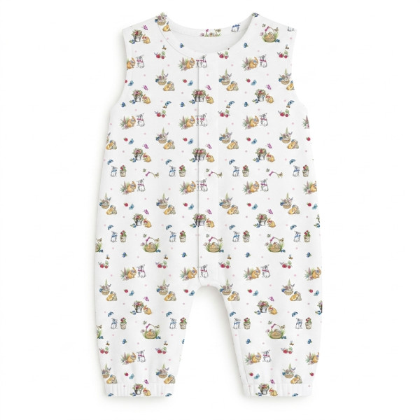 Длинный песочник с рукавами из хлопка Supima R009 BERRIES