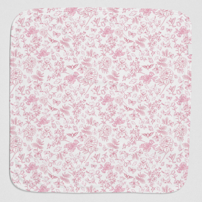 Двухслойное одеяльце-пеленка для малышей BL001  CHLOE PINK