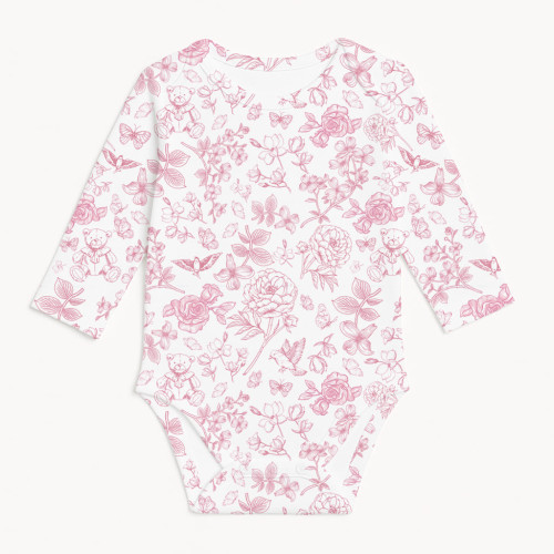 Боді з довгим рукавом  для немовлят BLS001  CHLOE PINK