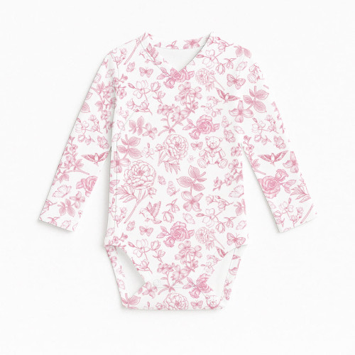 Боді Kimono з довгим рукавом для немовлят BLS004 CHLOE PINK