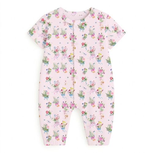 Длинный песочник с рукавами и воротником из хлопка Supima R017 BOQUETTE