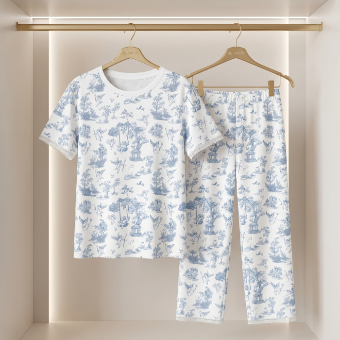 Елегантний комплект з футболкою та прямими штанами  100% Supima Cotton PW104 · CELESTIA