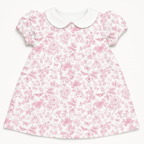 Платье с коротким рукавом и оборкой из хлопка Supima DR019CL CHLOE PINK