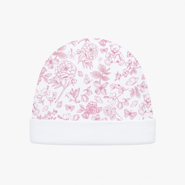 Дитяча шапочка з відворотом H004  CHLOE PINK
