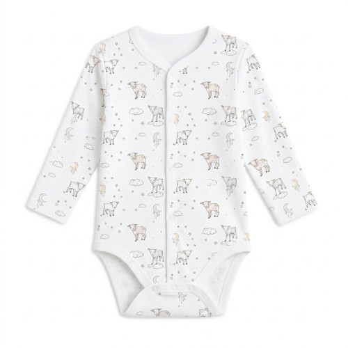 Боді Передня застібка з довгим рукавом для немовлят BLS005  LITTLE LAMB
