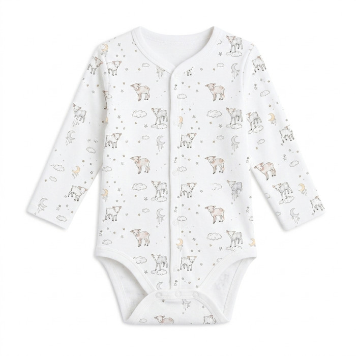 Боді Передня застібка з довгим рукавом для немовлят BLS005  LITTLE LAMB