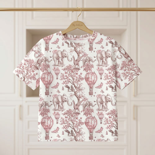 Футболка с коротким рукавом для мальчиков и девочек TSH001 Pink Toile Africa
