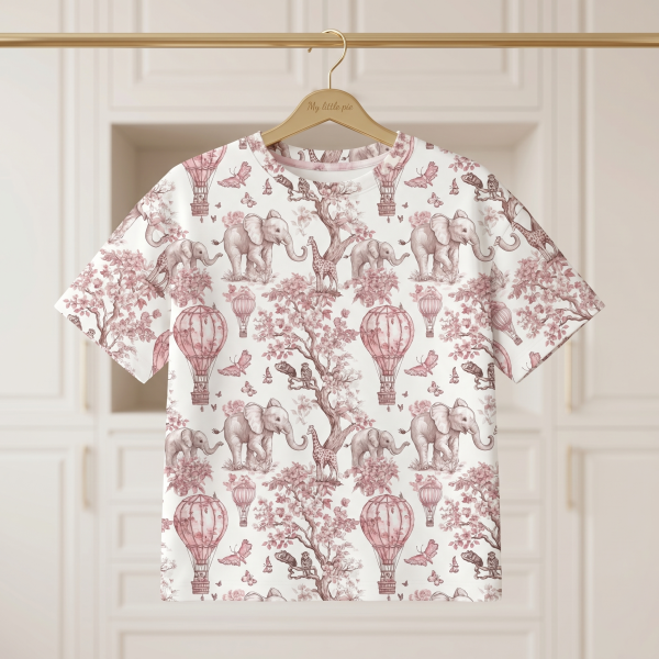 Футболка з коротким рукавом для хлопчиків та дівчаток TSH001 Pink Toile Africa