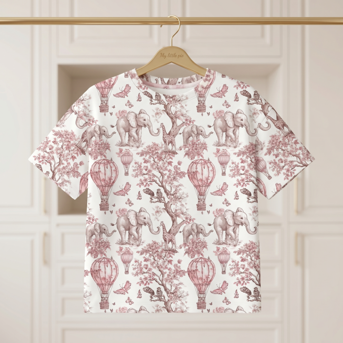 Футболка з коротким рукавом для хлопчиків та дівчаток TSH001 Pink Toile Africa