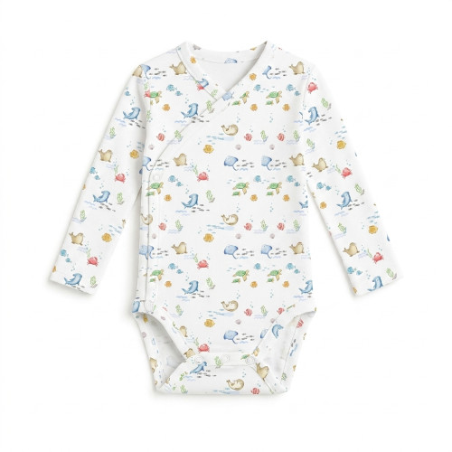 Боді Kimono з довгим рукавом для немовлят BLS004 MARINE LIFE