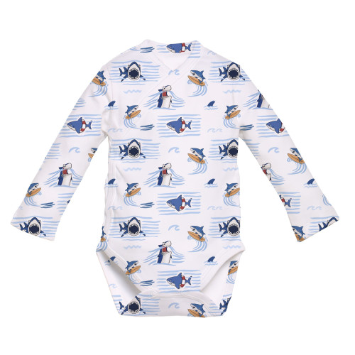Боди  Kimono с длинным рукавом для малышей BLS004  Shark