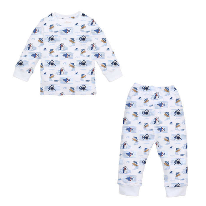 Дитяча піжама з довгим рукавом з 100% pima котона PJ001 Shark
