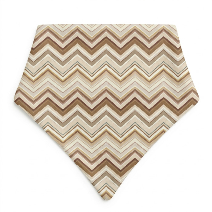 Слинявчик-бандана трикутної форми для немовлят Bib001 ZIG ZAG BROWN