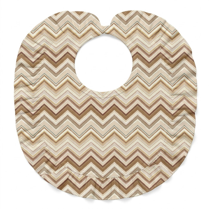 Слинявчик з обробкою рюшкой BIB006 ZIG ZAG BROWN