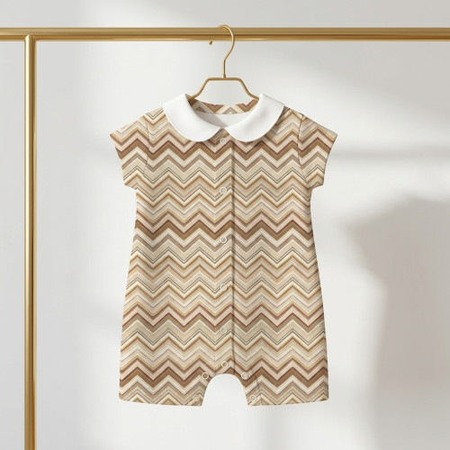 Пісочник із бавовни з комірцем Supima R003CL ZIG ZAG BROWN
